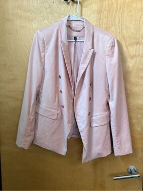 White House Black Market Blush Pink Double-Breasted Blazer